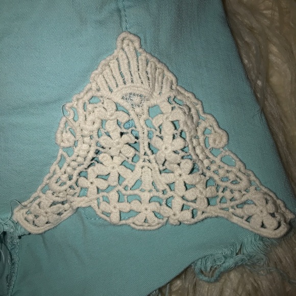 Others Follow Turquoise Denim Shorts - Picture 3 of 5